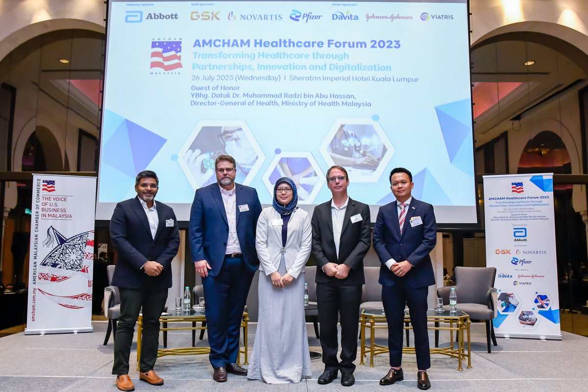 AmChamMalaysia's tweet photo. On 26/07, AMCHAM held a AMCHAM Healthcare Forum 2023: Transforming Healthcare through Partnerships, Innovation &amp; Digitalization. Spearheaded by AMCHAM Healthcare Committee &amp; Life Sciences Committee.

Read More: https://t.co/nCxTqfHqTC

#Healthcare #HealthcareInnovation https://t.co/nD9UTPhz8y