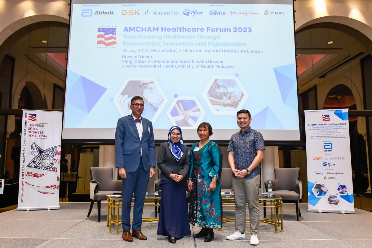 AmChamMalaysia's tweet photo. On 26/07, AMCHAM held a AMCHAM Healthcare Forum 2023: Transforming Healthcare through Partnerships, Innovation &amp; Digitalization. Spearheaded by AMCHAM Healthcare Committee &amp; Life Sciences Committee.

Read More: https://t.co/nCxTqfHqTC

#Healthcare #HealthcareInnovation https://t.co/nD9UTPhz8y