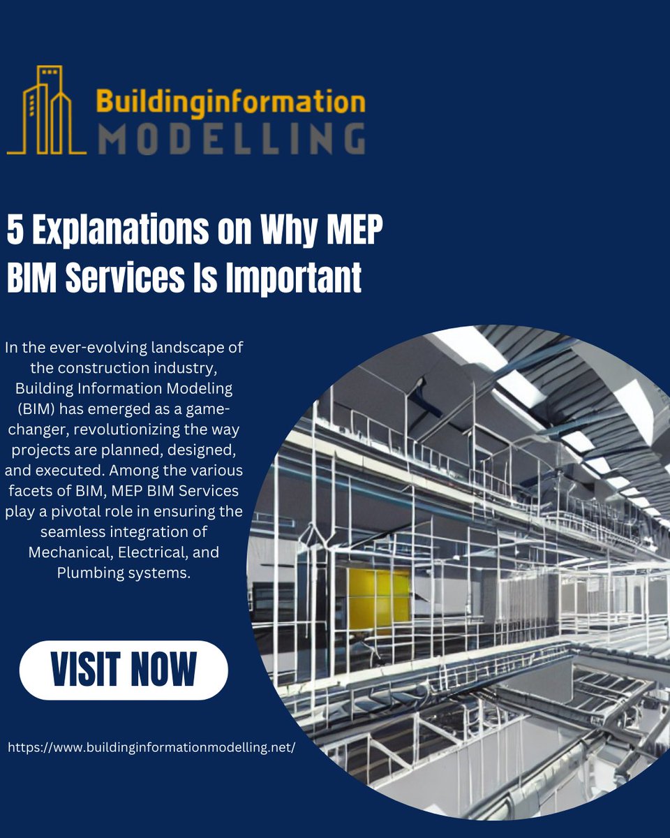 bimdesigner's tweet image. 5 Explanations on Why MEP BIM Services Is Important

MEP BIM Services foster an environment where architects, engineers, contractors, and other project participants can work together seamlessly.
Read More: tinyurl.com/35xc6mnc
#mepbimservices #mepcadservices #mepdesignservices