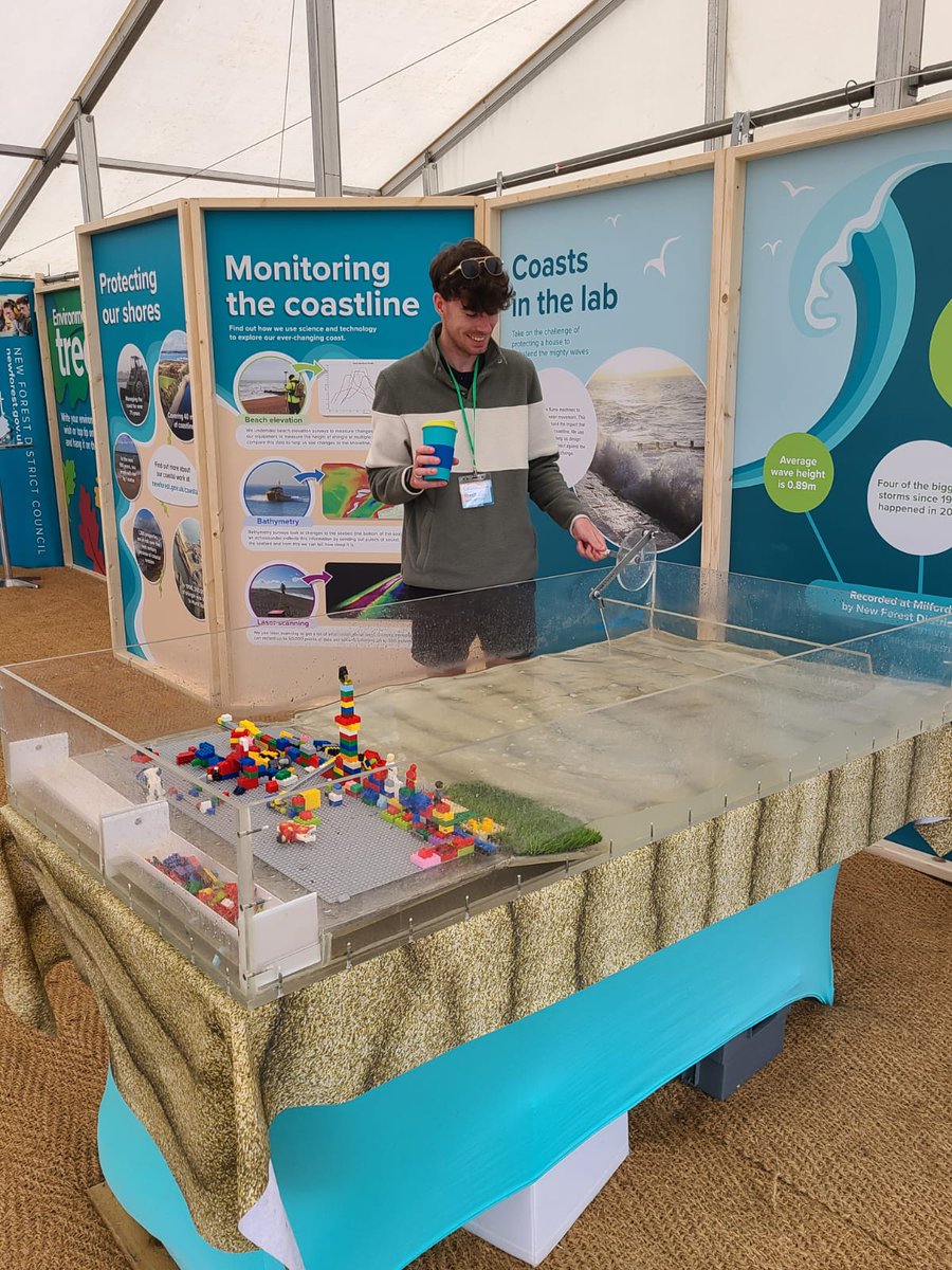 We're back at the @newforestdc tent again for the final day of the New Forest show! Come and learn about sea defences in practise with our wave machine🌊