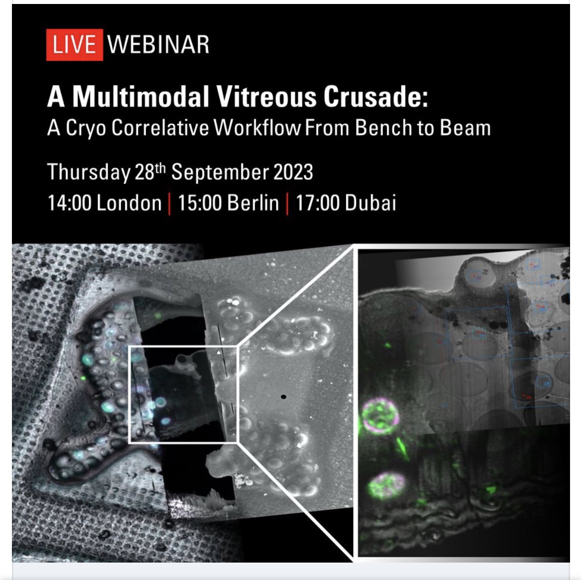 Andreia Pinto (@cellfie3) on Twitter photo Want to discover the power of Cryo Correlative Workflows? Save the date: 28.09.23. Join our webinar and discover how advanced techniques, including Cryo FIB and Volume EM can revolutionize your understanding of biological structures. Register!👇 <a href="/LeicaMicro/">Leica Microsystems</a> <a href="/Martini_Fritsch/">Martin Fritsch</a> Want to discover the power of Cryo Correlative Workflows? Save the date: 28.09.23. Join our webinar and discover how advanced techniques, including Cryo FIB and Volume EM can revolutionize your understanding of biological structures. Register!👇 <a href="/LeicaMicro/">Leica Microsystems</a> <a href="/Martini_Fritsch/">Martin Fritsch</a>