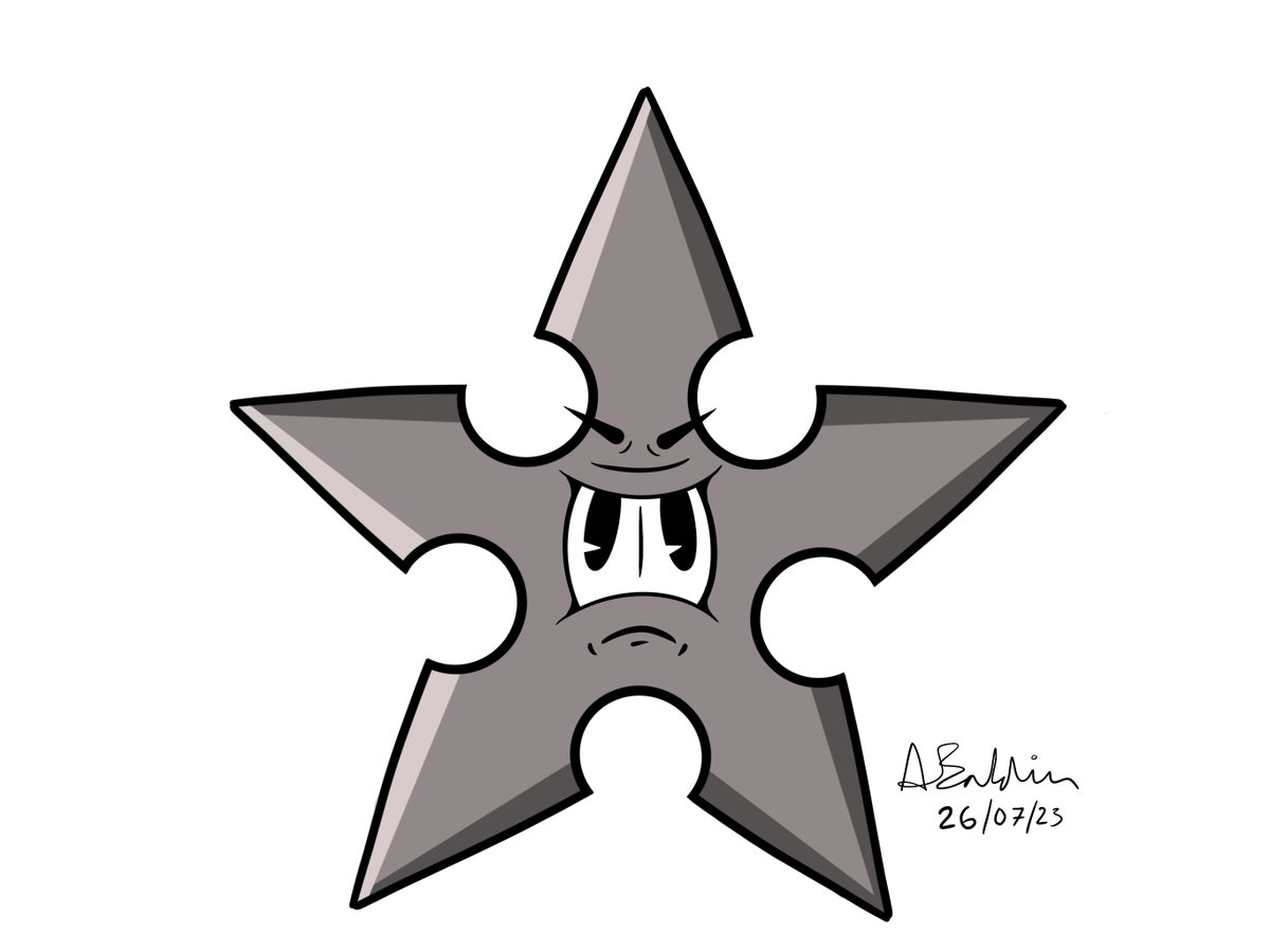 baldycomics's tweet photo. Shuriken!
#twitterartists #procreate #procreateart #procreatedoodles #procreateartists #ninjastar #ninjastars #shuriken #cartooncharacters #characterdesign #baldycomics https://t.co/NWn1B3QJhL