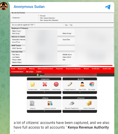 Cyber attack on Kenya