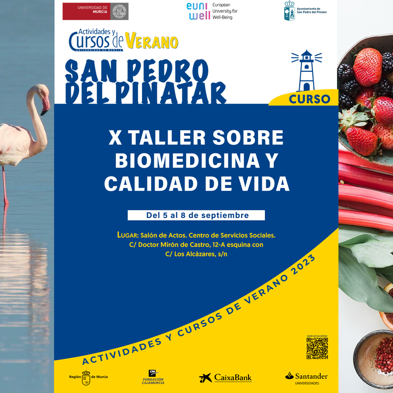 #Cursosdeverano <a href="/UMU/">Universidad Murcia</a> 
X Taller sobre biomedicina y calidad de vida
🗓️ 5-8 sept #SanPedrodelPinatar
🔴 acortar.link/lHUEwX

#CursosUMU #biomedicina #gerontología #alimentación #vidasana #nutrición #inflamación #muerte #digna #testamento #vital #biología