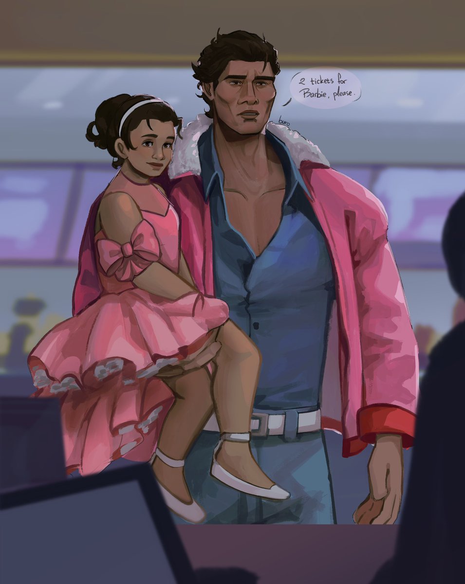 He got the pink jacket so he can match #MiguelOHara #GabriellaOHara #Barbie