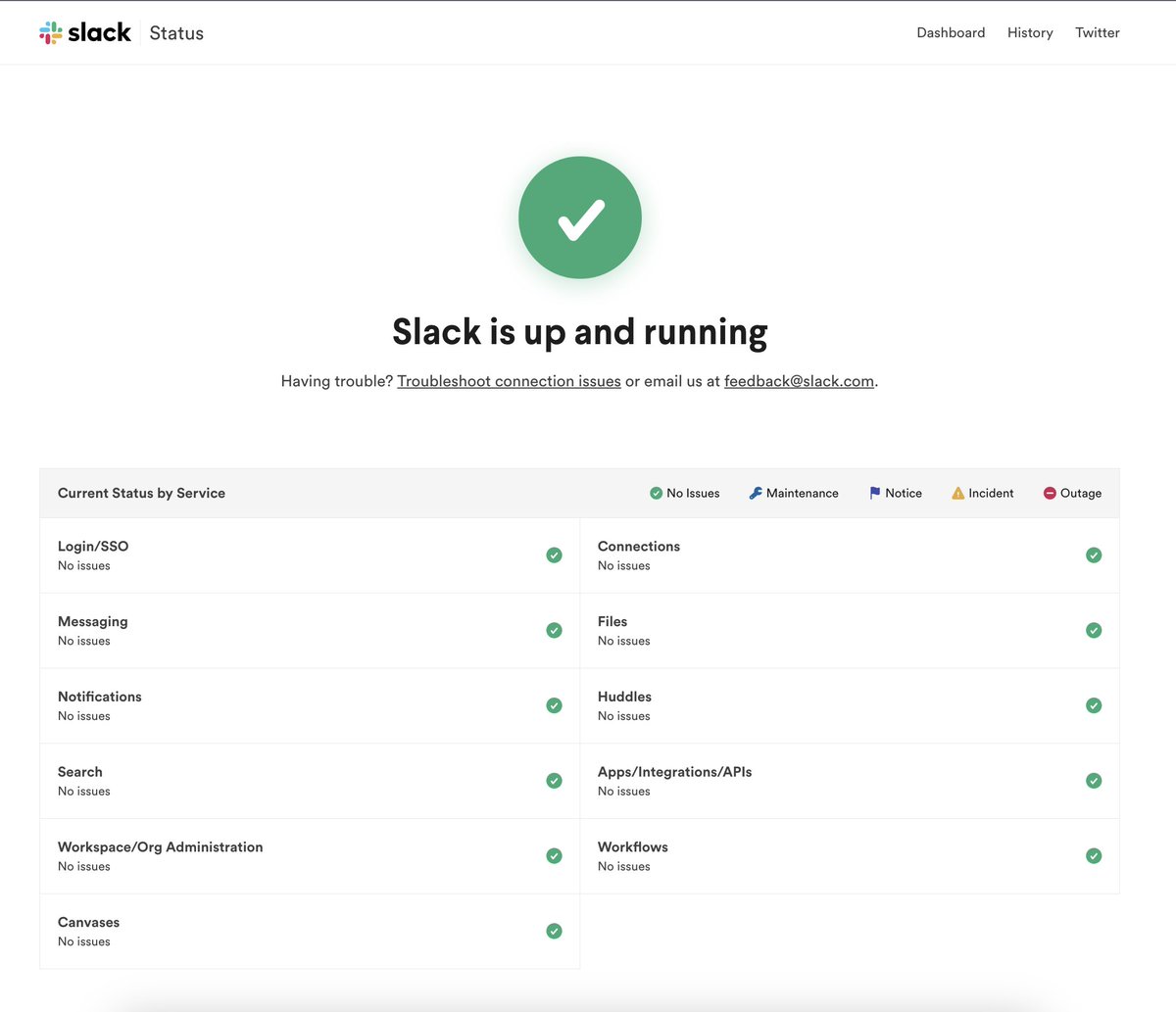 TheGeekyAsian's tweet photo. So #Slack is down again, yet their status page doesn't reflect that. Not the kind of monitoring apps of such big magnitude should have 🤷‍♂️ https://t.co/a0wDNct3Wo