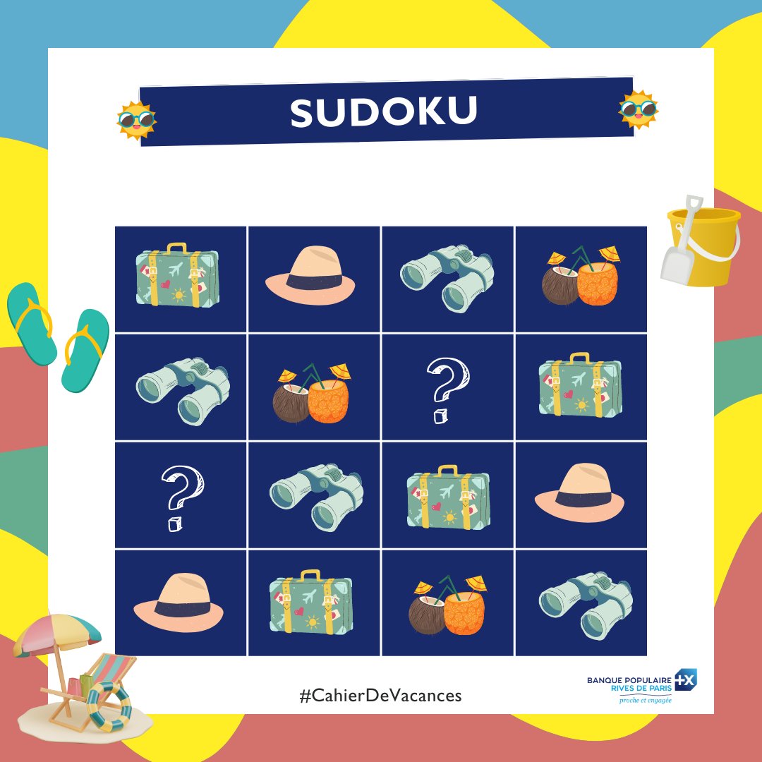 BP_RivesParis's tweet image. #CahierDeVacances 🏝️
Amoureux des sudoku, ce défi estival est pour vous 🧩 Mettez à profit votre talent pour remplir chaque case de ce tableau !
Indiquez vos réponses en commentaires 👇