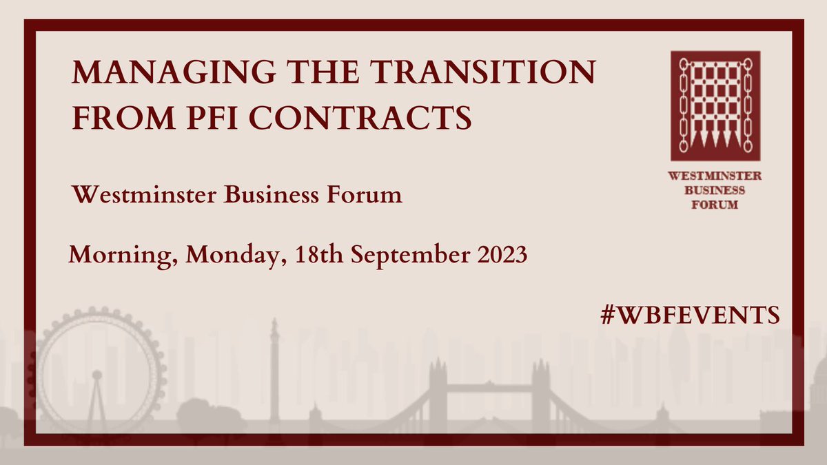 Are you interested in Managing the transition from PFI contracts? Join @WBFEvents on the 18th September to discuss this with speakers including @ipagov @LP_localgov @BurgesSalmon @NAOorguk @freeths! More information: westminsterforumprojects.co.uk/conference/Tra…