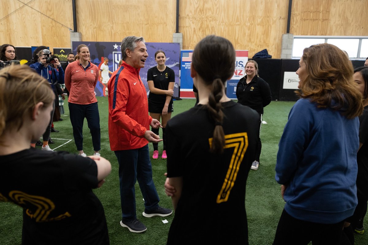 SecBlinken's tweet photo. Excited to announce that the @StateDept and @USSoccer are taking our shared goals of growing the game to the next level. We look forward to working with U.S. Soccer to nurture the next generation of leaders on and off the field. https://t.co/aOkzYdBDYP