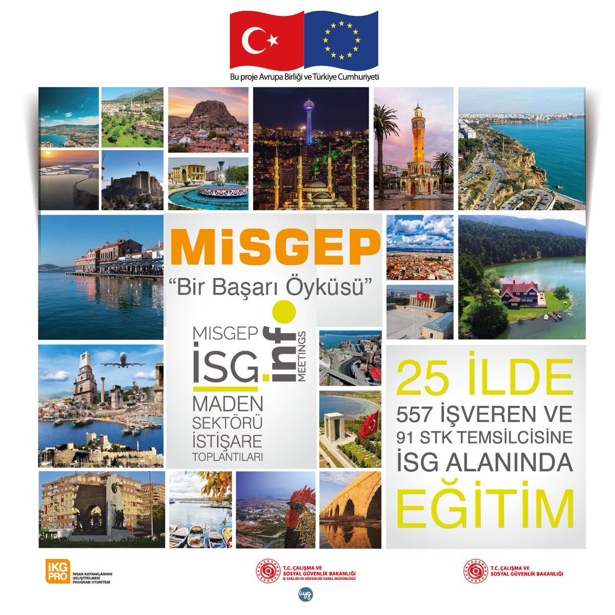 misgeptr's tweet photo. 2021 yılında MİSGEP “Maden Sektörü İstişare Toplantıları” kapsamında 25 ilde 557 işveren ve 91 STK temsilcisine İSG alanında eğitim verildi.

#Misgep #madencilik #işsağlığıvegüvenliği #İSGinfo #İSGinfoAssist #fdrp https://t.co/DACEOZw6Km