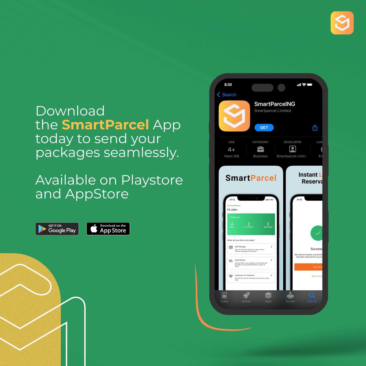 smartparcelng's tweet image. 📦💨 Sending parcels made easy! Download the SmartParcel app for fast, convenient and secure deliveries. 🚀📱 Available on Playstore and AppStore. #SmartParcel #DeliveryMadeEasy #FastAndSecure #SmartLocker