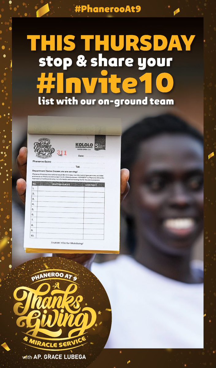 WorkersManifest's tweet photo. This Thursday, stop & share your #invite10 list with our on-ground team.
#GiveThanks9
#PhanerooAt9 https://t.co/5Em04oQGai