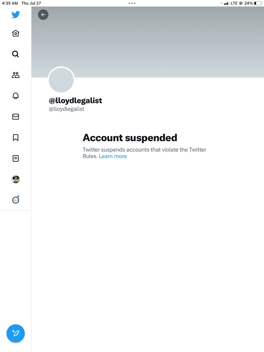 ImJimR87's tweet photo. Public Service Announcement - our friend @LloydLegalist has been suspended over a copyright infringement on a tweet from April 2020. The song was Staying Alive by The Bee Gees. 

I have no other information. #FreeLloyd https://t.co/wHJfj3uZX5