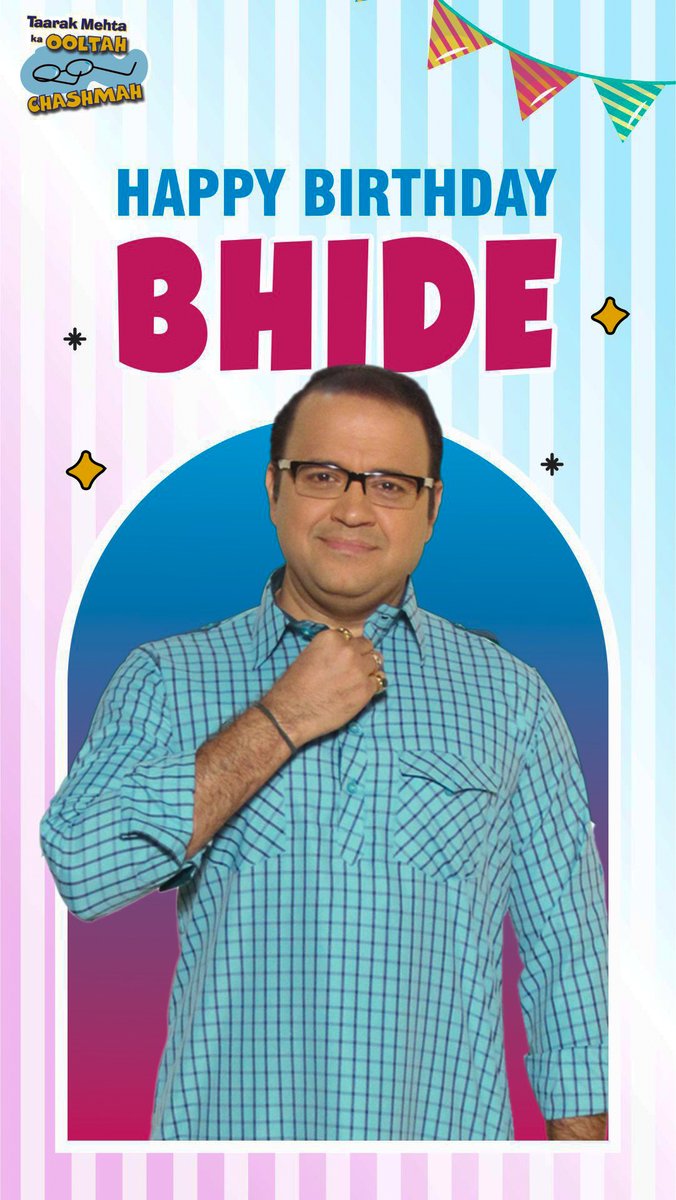 TMKOC_NTF's tweet photo. Happy birthday, Bhide Sir!! 🎊🪇🙌🥳
May your special day be filled with joy, love, and unforgettable moments. 
Celebrate and shine brightly! 🎈😇☺️ https://t.co/SsrI6ghqYq