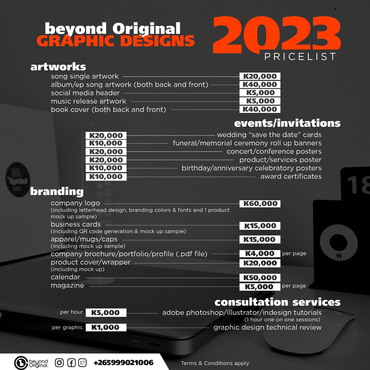 tnomusicmw's tweet photo. New pricelist. Contact us today for graphics or audio productions. +265999021006. #PriceList #2023 #Graphics #AudioProduction #beyondOriginal @bogproductionz https://t.co/iChMtlgVx3
