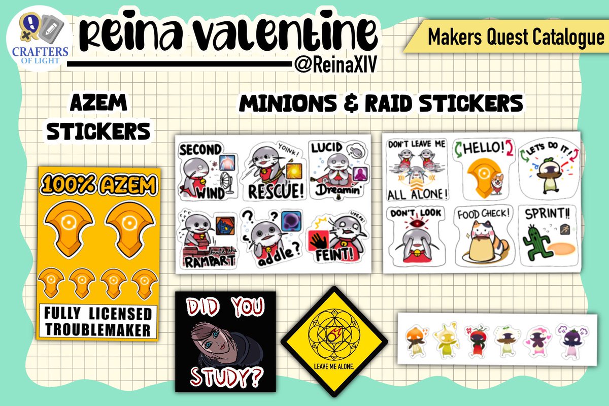 ReinaXIV's tweet photo. RTs appreciated 💕
Visit our booth, Crafters of Light at @/MakersQuestSG on 12th of Aug! More merchandise will be shared shortly. Stay tuned for our booth number ✨
#makersquest #makersquestsg #FFXIV #CraftersofLight https://t.co/vzB68gBx4B