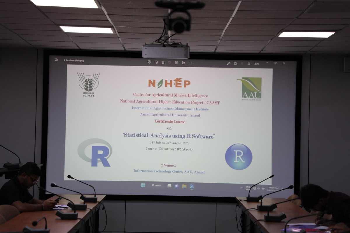 NahepCaast's tweet photo. The inaugural function of the certificate course "Statistical Analysis using R Software" was held in the august presence of, Honorable Dr. M. K. Jhala , Director of Research &amp; Dean, Faculty of PG Studies , Honorable Dr. D. B. Choksi and other dignitaries. https://t.co/SnlbyLbg1r