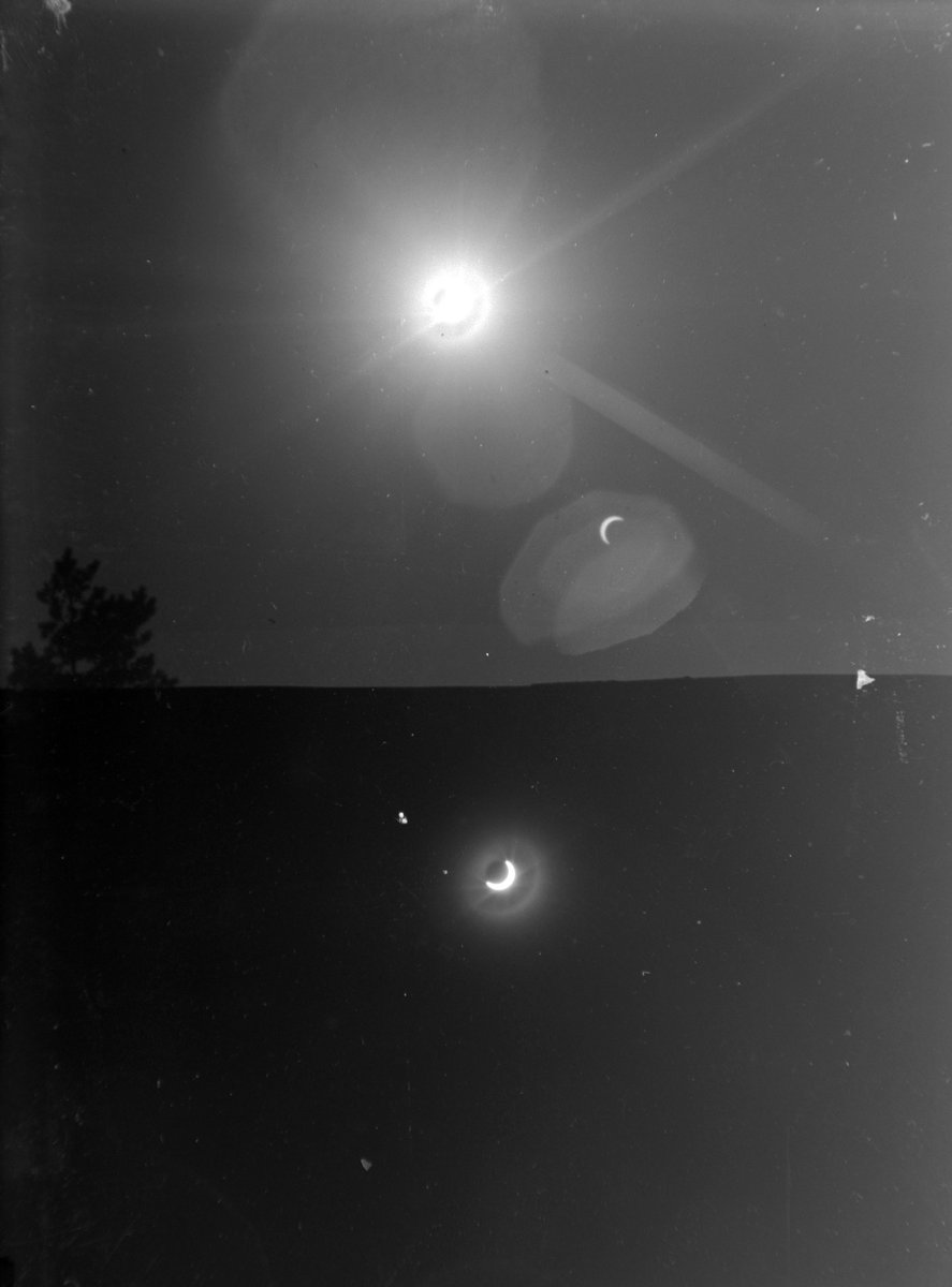 nyccarchives's tweet photo. Amateur photographer Louisa Kruckenberg of Lower Dunsforth captured this #solar #eclipse on 8th April 1921! It started at 7:51, maximum eclipse at 10:14, and ending at 12:37 #EYASpace https://t.co/o86HXJROC5