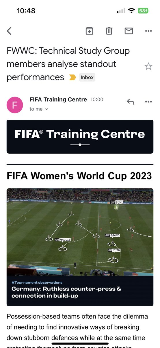 Have you been watching the WWC?? Missed any games or looking for unique insights…. Head to fifatrainingcentre.com Counter pressing has been a key trend in this World Cup! Find out why? fifatrainingcentre.com/en/game/tourna… Sign up to the newsletter and don’t miss out!