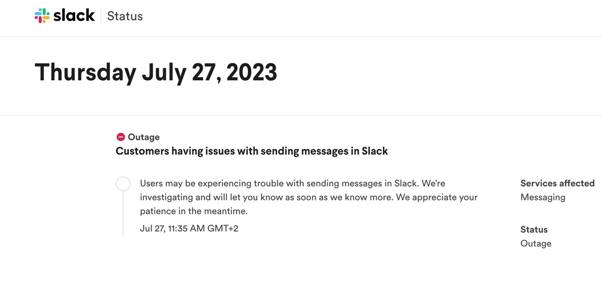 Slack down. I guess weekend starts early this week 🍺🥳