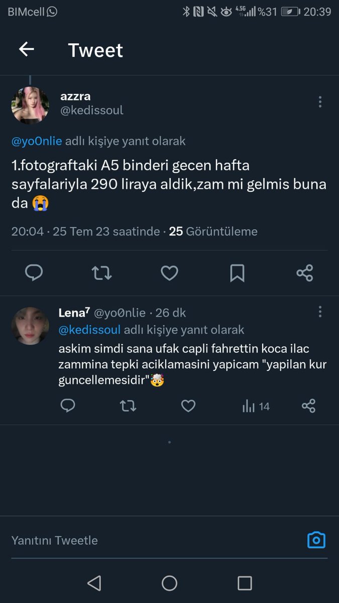 kedissoul's tweet photo. IFSA‼️
@takastimewaster

@yo0nlie‼️

kendisi daha 10 gun once 291 TL'ye  aldigimiz 20 sayfali ayni binderlara tanesi 410 liradan go acmisti😸😸😸😸ben de gorunce sasirip zam mi gelmis falan dedim tabi ablamiz akilli yapistirdi cevabi ben de gidip siteden baktim sonra emin olmak+ https://t.co/D08LBMhTu0