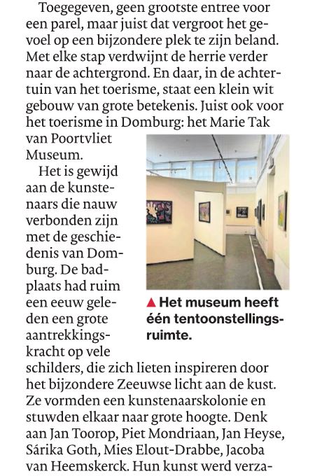 MTVPmuseum's tweet photo. "En daar, in de achtertuin van het toerisme, staat een klein wit gebouw van grote betekenis."

Blij met het artikel van Maurits Sep in de PZC 26.07.2023! https://t.co/YbE6rXgQsk