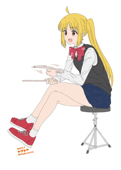 試しに自分でペン設定をいじってみたんだけど落書きで使うペンはこれがいいかもしれない。ぼざろは作業中にアニメ見続けてもう10回くらい見てる。ぼっち・ざ・ろっく!_伊地知虹夏 