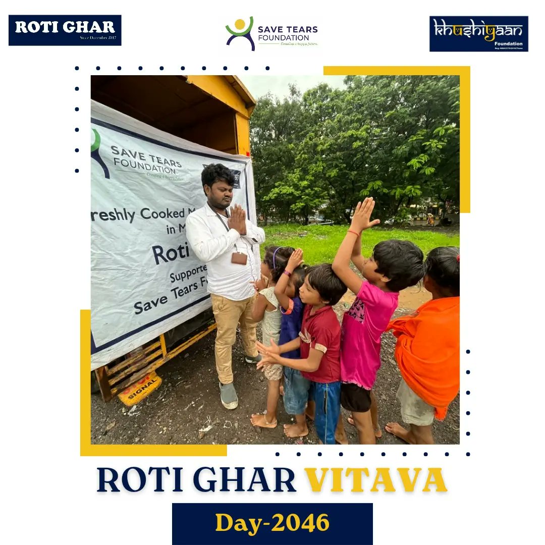 RotiGharIndia's tweet photo. Date : 22-07-2023
Location :
Delhi
Valsad
Vitava
Mumbai
Roti Ghar : Day 2046
"The highest of distinctions is service to others"
Be kind to everyone and spread happiness across!
.
#upliftingsociety #helpingothers #feedingkids #hungerfree
#Hungerfreeindia #Kidsofrotighar https://t.co/VQMxW9YEhr