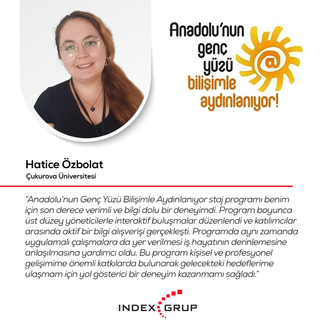 indexgrup's tweet image. &quot;Anadolu&apos;nun Genç Yüzü Bilişimle Aydınlanıyor&quot; Kurumsal Sosyal Sorumluluk projemiz kapsamında İstanbul’a gelen öğrencilerimiz staj programlarını başarıyla tamamladılar.

#indexgrup #hayalime1adım #stajprogramı #anadolunungencyuzu
+