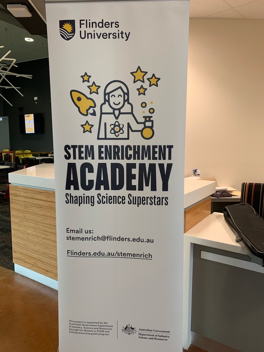 Our banner with the new logo for the STEM Enrichment Academy phase II project arrived!!! Shaping #science #superstars ⁦@WomenSciAUST⁩ ⁦<a href="/Flinders/">Flinders University</a>⁩