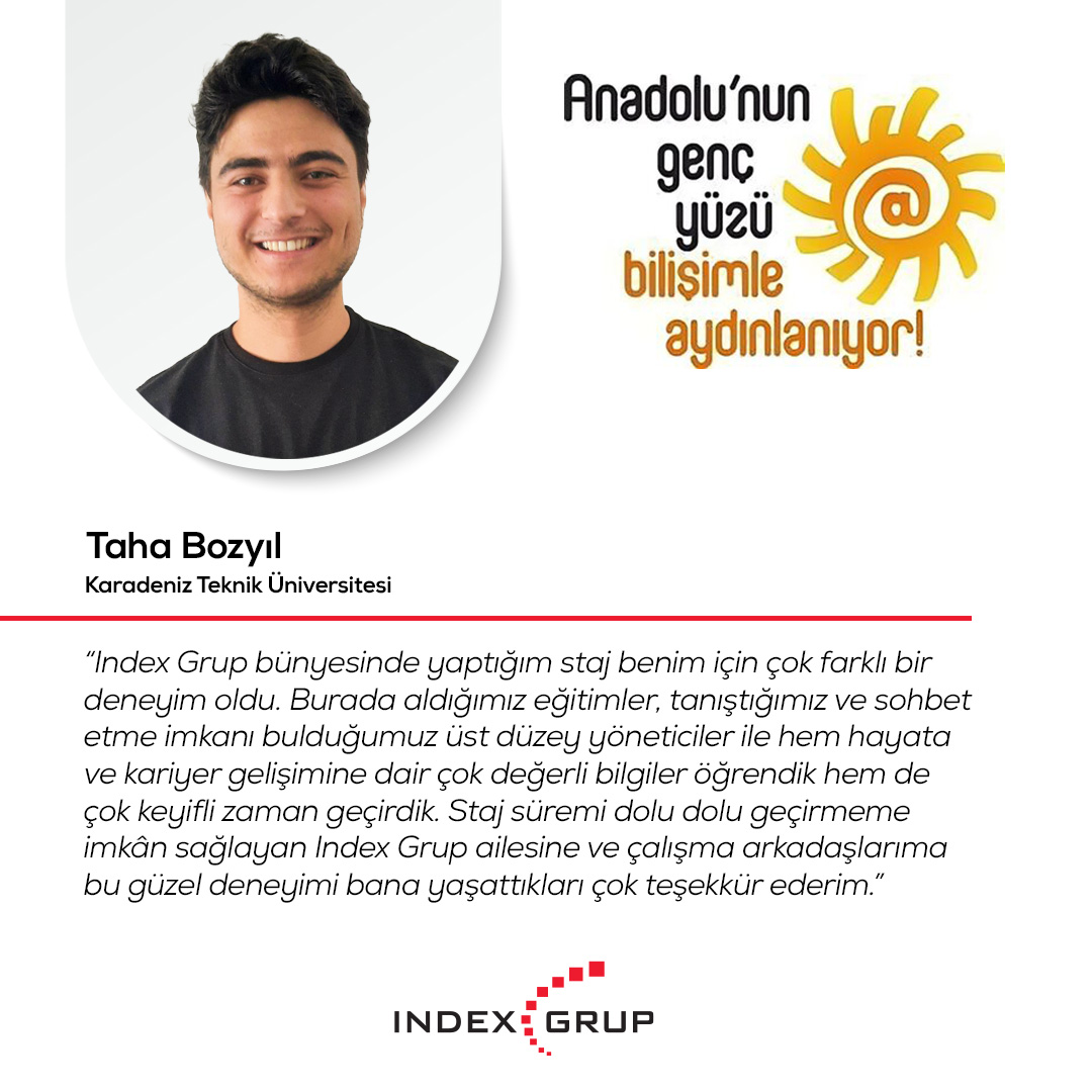 indexgrup's tweet image. Keyifli ve verimli geçen bu birkaç haftanın ardından hayallerine bir adım daha yaklaşan gençlerimize hayatları boyunca başarılar diliyoruz!

#indexgrup #hayalime1adım #stajprogramı #anadolunungencyuzu
