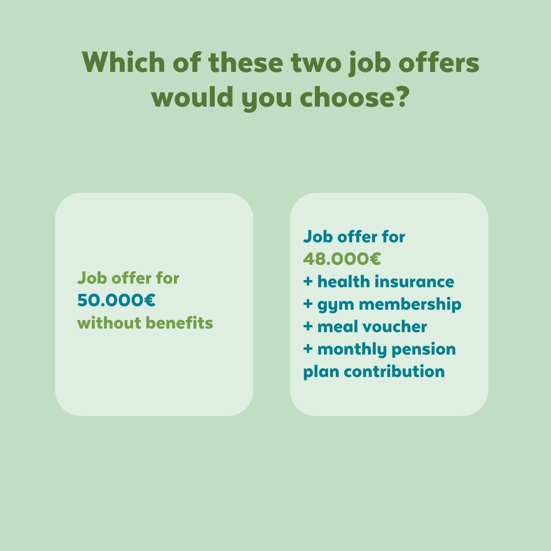 🌱💼 En un mundo donde los beneficios laborales ganan relevancia, el informe de Cobee revela que el 81% prefiere una oferta de 48.000€ + beneficios y el 19% opta por 50.000€ sin ellos. 
Los beneficios demuestran el compromiso con el equipo, impulsando fidelización de talento.