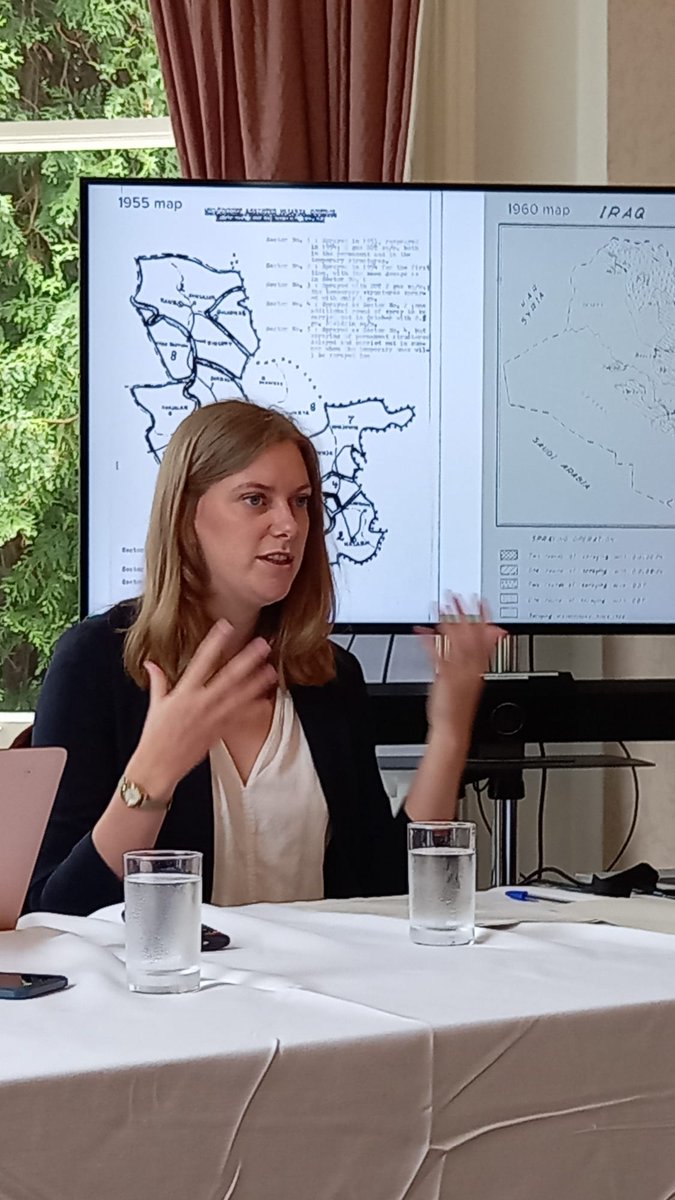 HealthscapesME's tweet photo. In her talk @rebeccairvine15 explores post-WW2 malaria eradication schemes in Iraq and discusses new ideas about global health. The talk scrutinizes failure, resistance, and ecological dynamics of the eradication campaign. https://t.co/CX0BNfPUXx