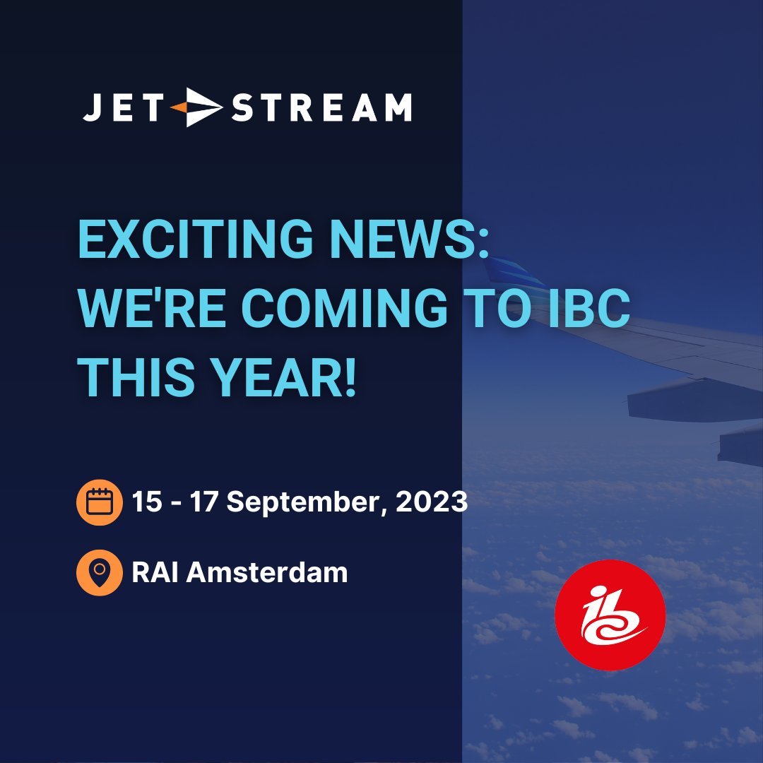 📢Meet Jet-Stream at IBC!📢

It’s official!🎉 Jet-Stream is heading to @IBCShow, and we want to connect with you. Discover how we can help you by scheduling a meeting with our team!

Secure your spot: calendly.com/jet-stream/ibc

#streamingmedia #ibc2023 #IBCShow #videoplatform