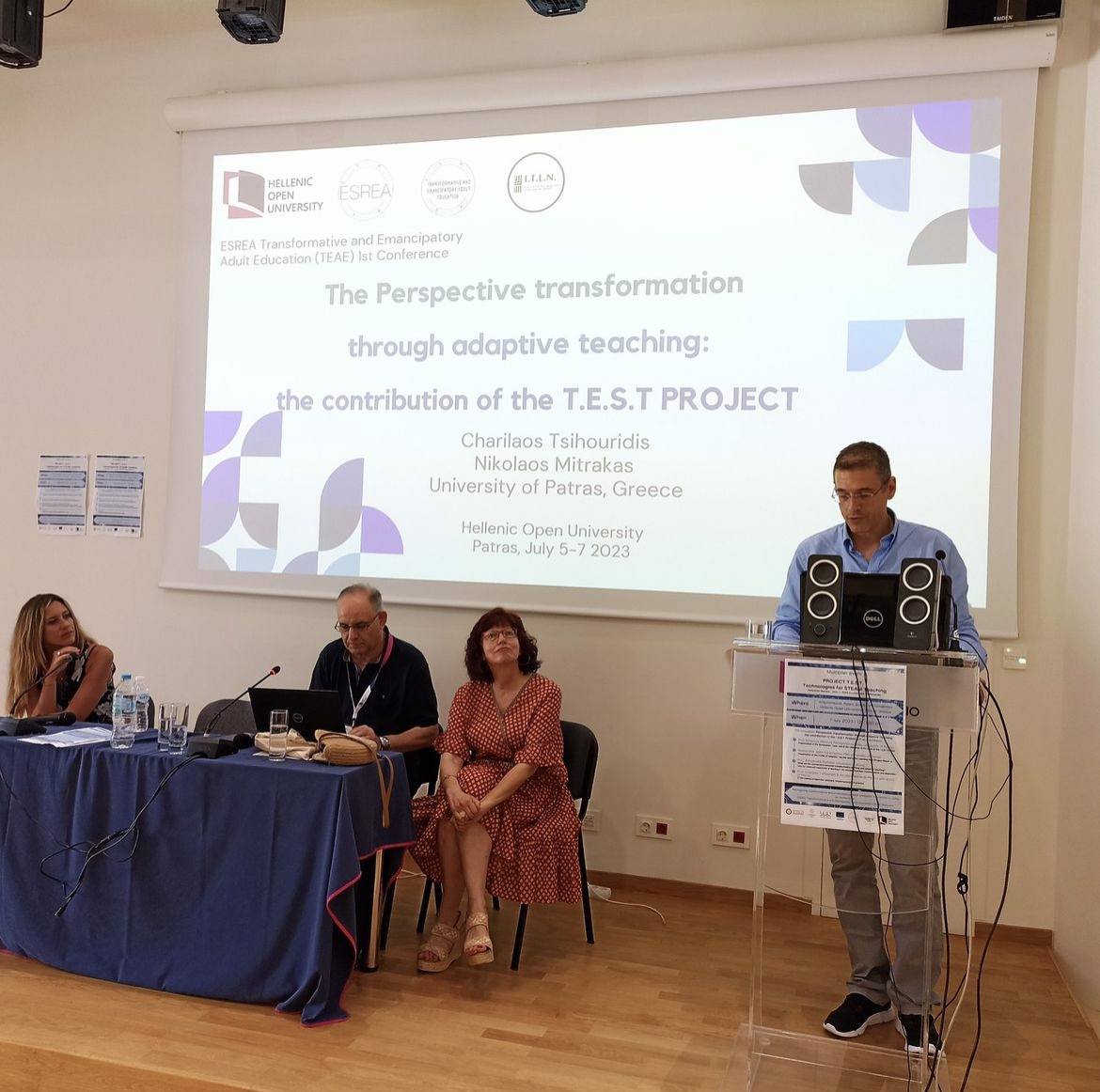 TESTerasmusplus's tweet photo. 🏫📍On July the 7th in Patras the symposium "Perspective Transformation through Adaptive Teaching: the contribution of the T.E.S.T. Project" was held.
📣 The @upatras partners with @unisiena presented Project T.E.S.T.!
🔜 Stay updated with us! 🔜 https://t.co/df9zgl0osf