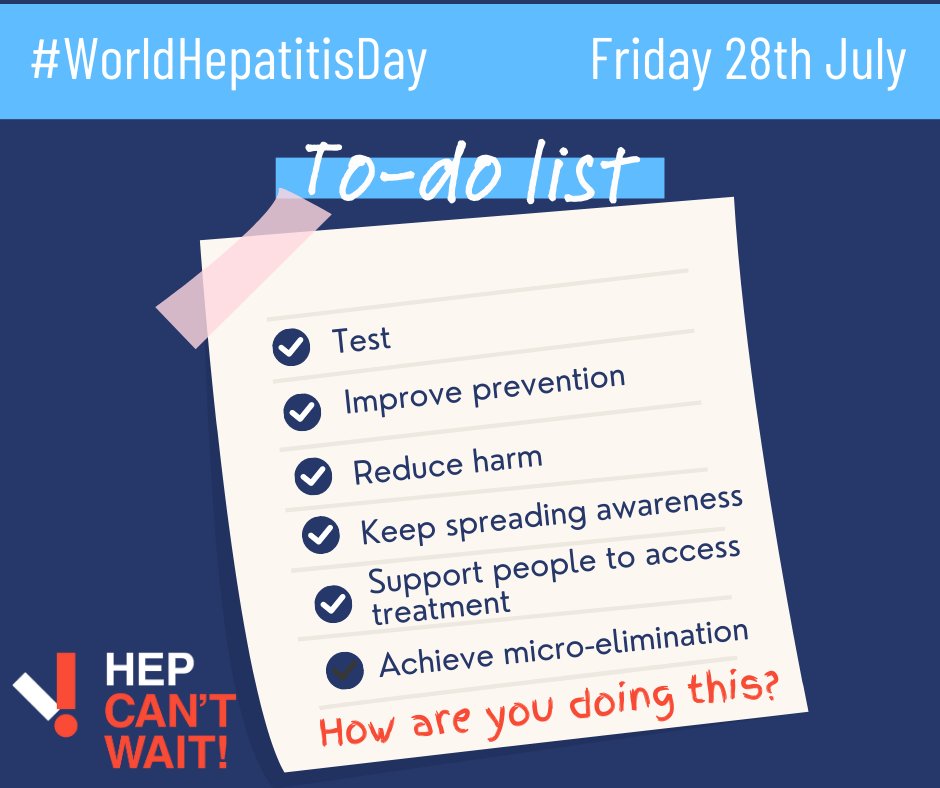 Tomorrow is #WorldHepatitisDay

Did you know 95% who complete hep C treatment successfully clear the virus? If you’re working with people who could be at risk is your knowledge up to date?

Are you doing everything you can? See our tips below 👇 

#BeFreeOfHepC #HepCULater