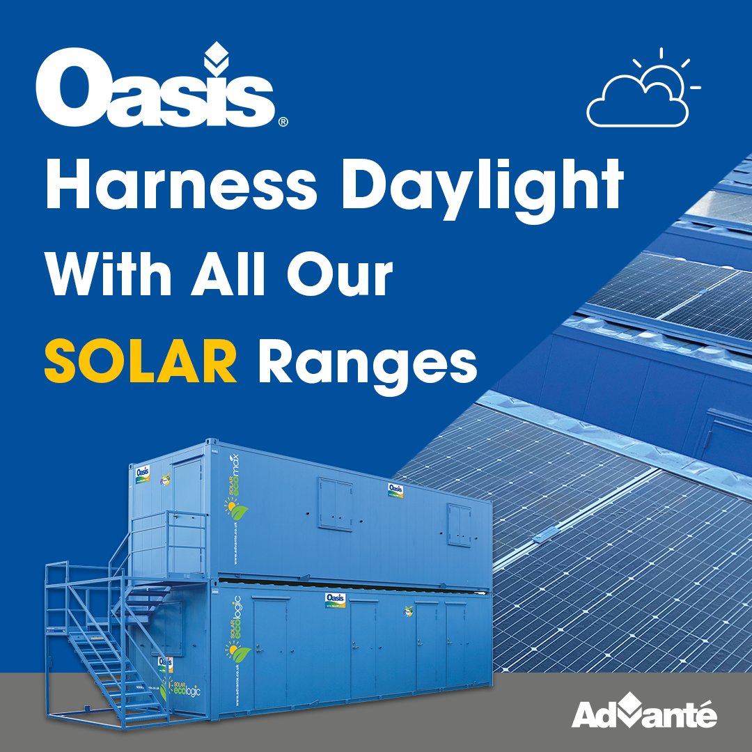 Oasis_Welfare's tweet photo. β
Daylight Harnessing - Three SOLAR ranges to choose from... #EcoMaxSOLAR #VisionSOLAR #EcoLogicSOLAR -
#OasisWelfare #WelfareUnits #SolarWelfare #SelfContained #LowEmission #Construction #SustainableWelfare #GreenConstruction #SolarPower #RenewableEnergy #EnergyEfficiency https://t.co/iy0ZJG9oeN