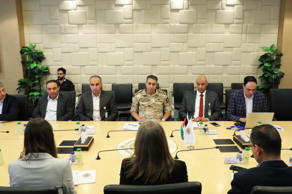 SheriR_Anderson's tweet photo. “Exciting meeting with Brigadier General Hatem Alzoubi, Vice-Chairman of @NCSCMJordan, and his team! 🤝 Learnt more about the center's capabilities and had fruitful discussions on bolstering our partnership, particularly in emergency situations”. https://t.co/cVYGaH4qR1