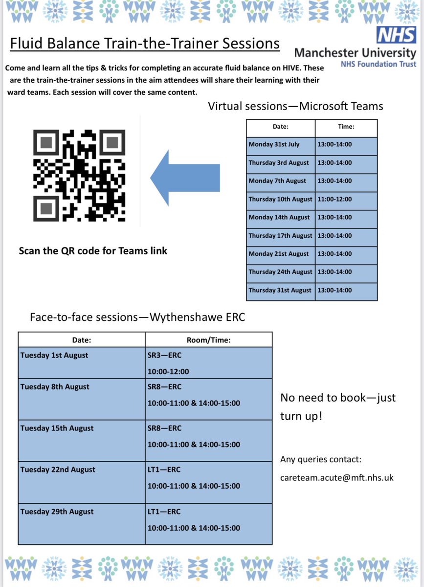 Fluid balance on HIVE train the trainer sessions for all MFT staff! 💧virtual and F2F sessions available 🐝🖥️ @MFT_Hive @MFT_CSS @StaffWtwa @WTWAeducation @MFT_QIT @QualityWTWA