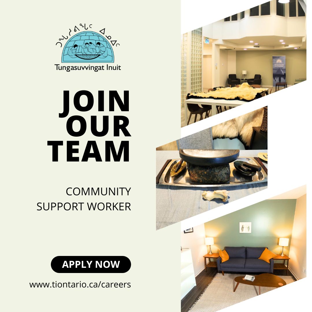 TIOntario's tweet photo. Tungasuvvingat Inuit is hiring! Join our team at the Mamisarvik Healing Centre as a Community Support Worker.
Learn more: https://t.co/Wa0OC3Z8KR
Positions are open until filled.
#CareerOpportunity #Hiring #OttawaJobs #CommunitySupportWorker #Inuit #UrbanInuit https://t.co/oKjAkTujaT