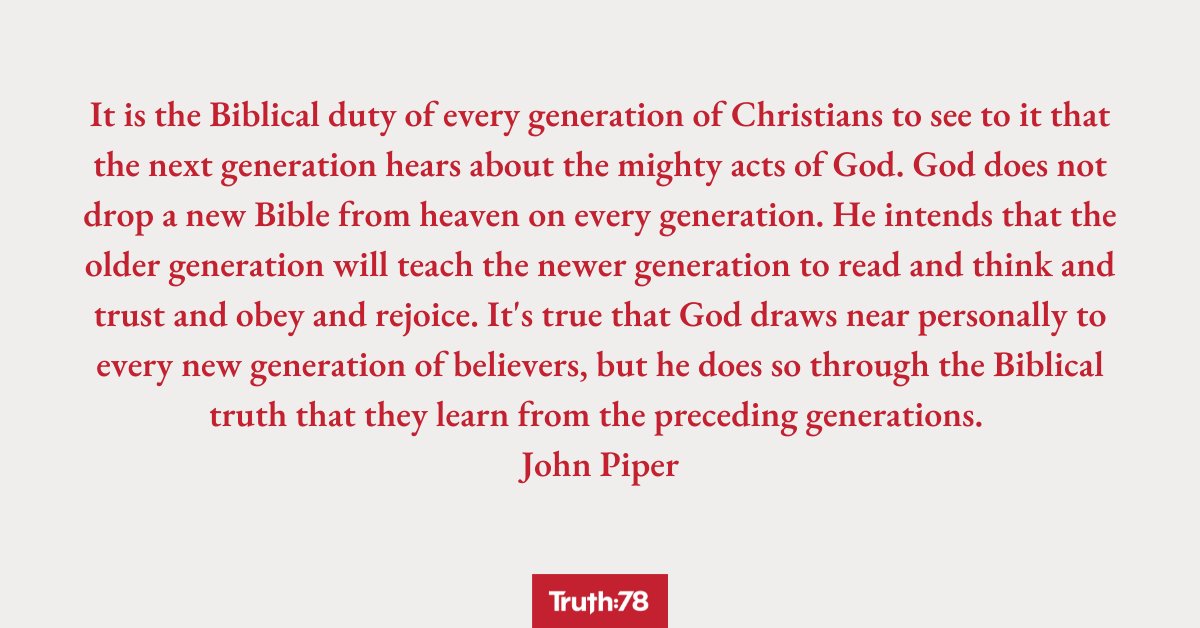 Let’s prepare with vision for a new year of telling the next generation about the mighty acts of God.
