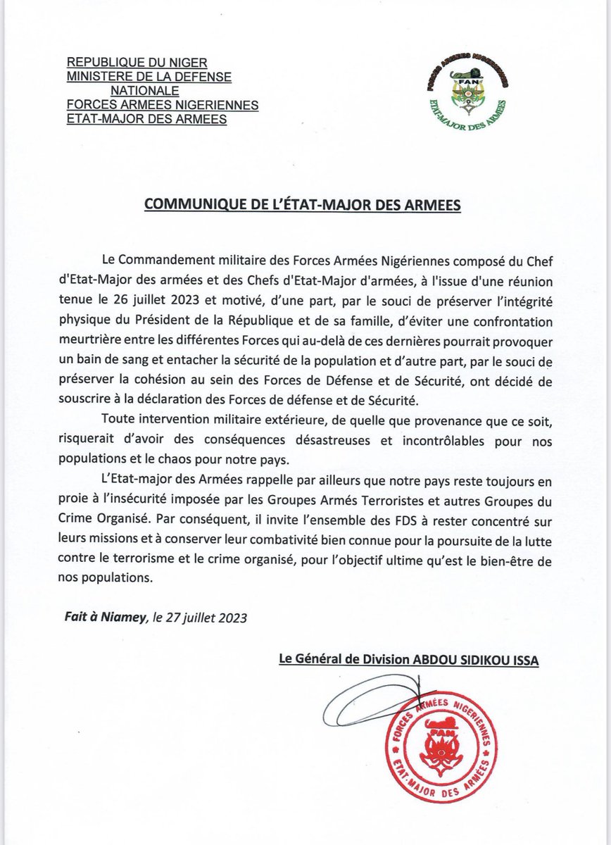 Forces Armées Nigériennes tweet media