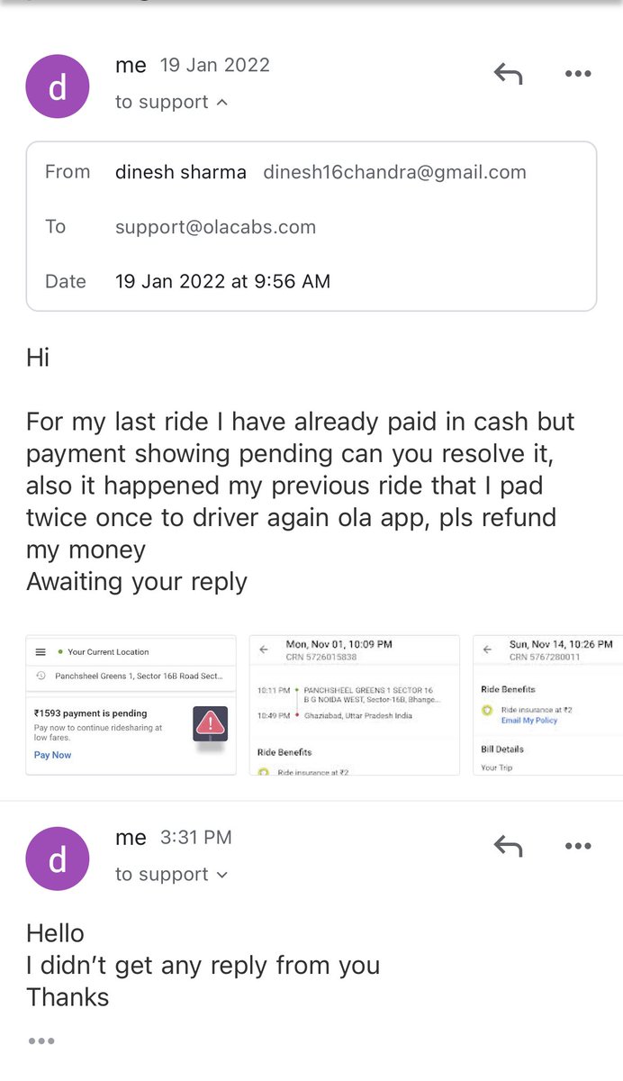 DeshiPunditG's tweet photo. @bhash 
What a pathetic customer care service pattern 
 I can easily get CIA personal no but but to connect with Ola very tough not even got any reply over email https://t.co/kr6ysaIoIX
