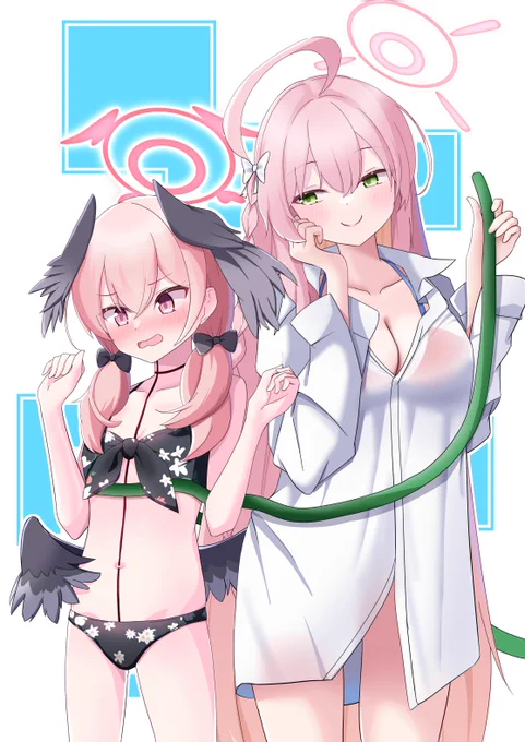 水着コハルとハナコ#ブルアカ #BlueArchive #ブルアカイラスト部 