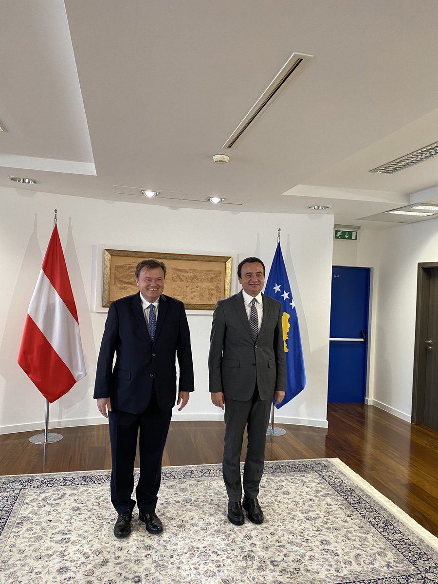 Ending my mission I thanked PM <a href="/albinkurti/">Albin Kurti</a> for intensifying the excellent bilateral relations &amp; the hospitality of the people of #Kosovo Discussed the long standing support of #Austria &amp; highlighted successful projects of past 4 years. #AustriainKosovo <a href="/MFA_Austria/">MFA Austria</a> @ADCinKosovo