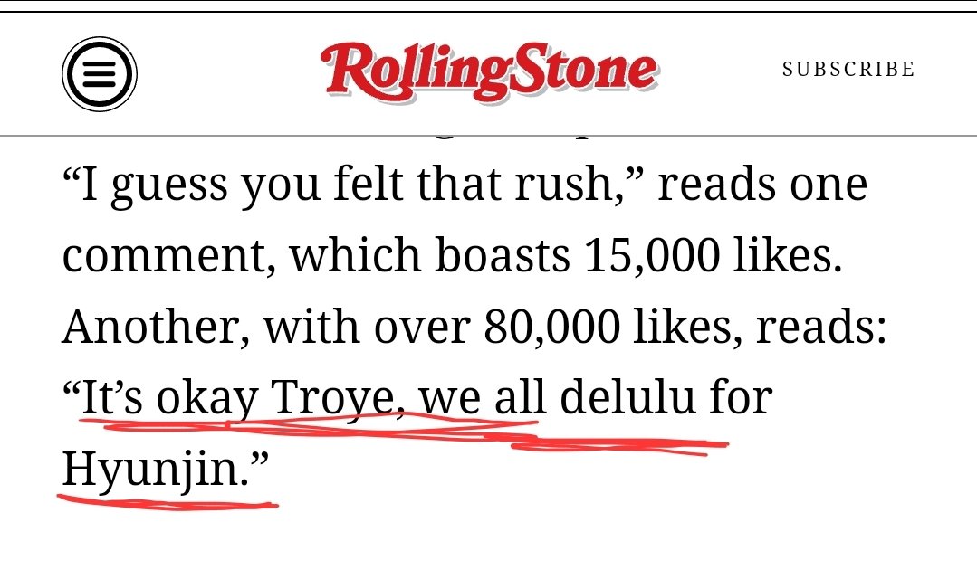 Hyunjinwith4n's tweet photo. It's ok, troye. we all delulu for hyunjin 

@RollingStone , you have a crush on hyunjin, don't you?

#Hyunjin #StrayKids #RolingStone #Troye #Rush https://t.co/7lKHx976In