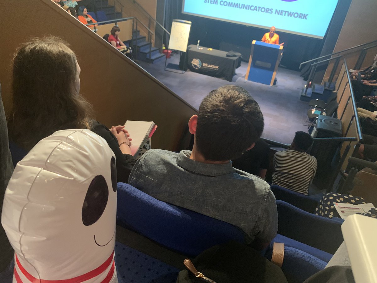 ABCs_of_Science's tweet photo. Me and Paul the bowling pin are enjoying the keynotes talk and prepping for the best #demo competition. #BIGEvent23 #SciComm https://t.co/KqpgzBTQ0Q