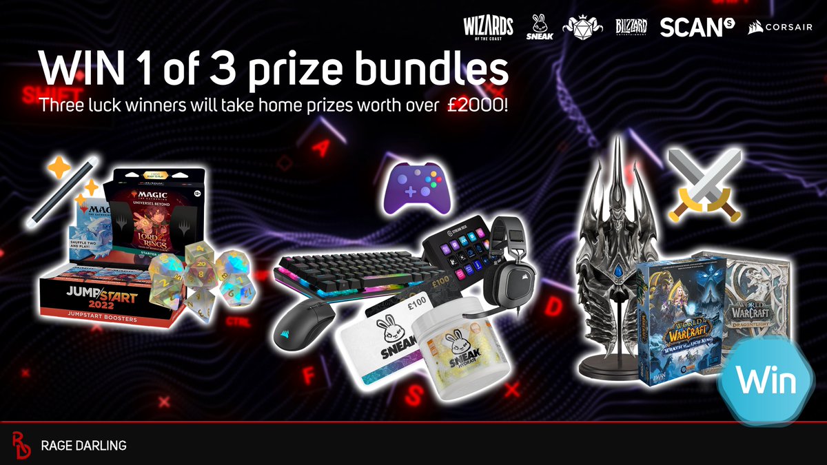 RageDarling's tweet image. 🤯HUGE GIVEAWAY!!🤯

Teaming up with...
@ScanComputers
@CORSAIR 
@Blizzard_Ent 
@TTDominionLTD 
@SneakEnergy 
@Wizards_MagicEU
to giveaway over £2000 worth of prizes!!👏
incl. Helm of Domination👀

💖like 
📷retweet
🔗enter here: bit.ly/PlebConP2Givea…