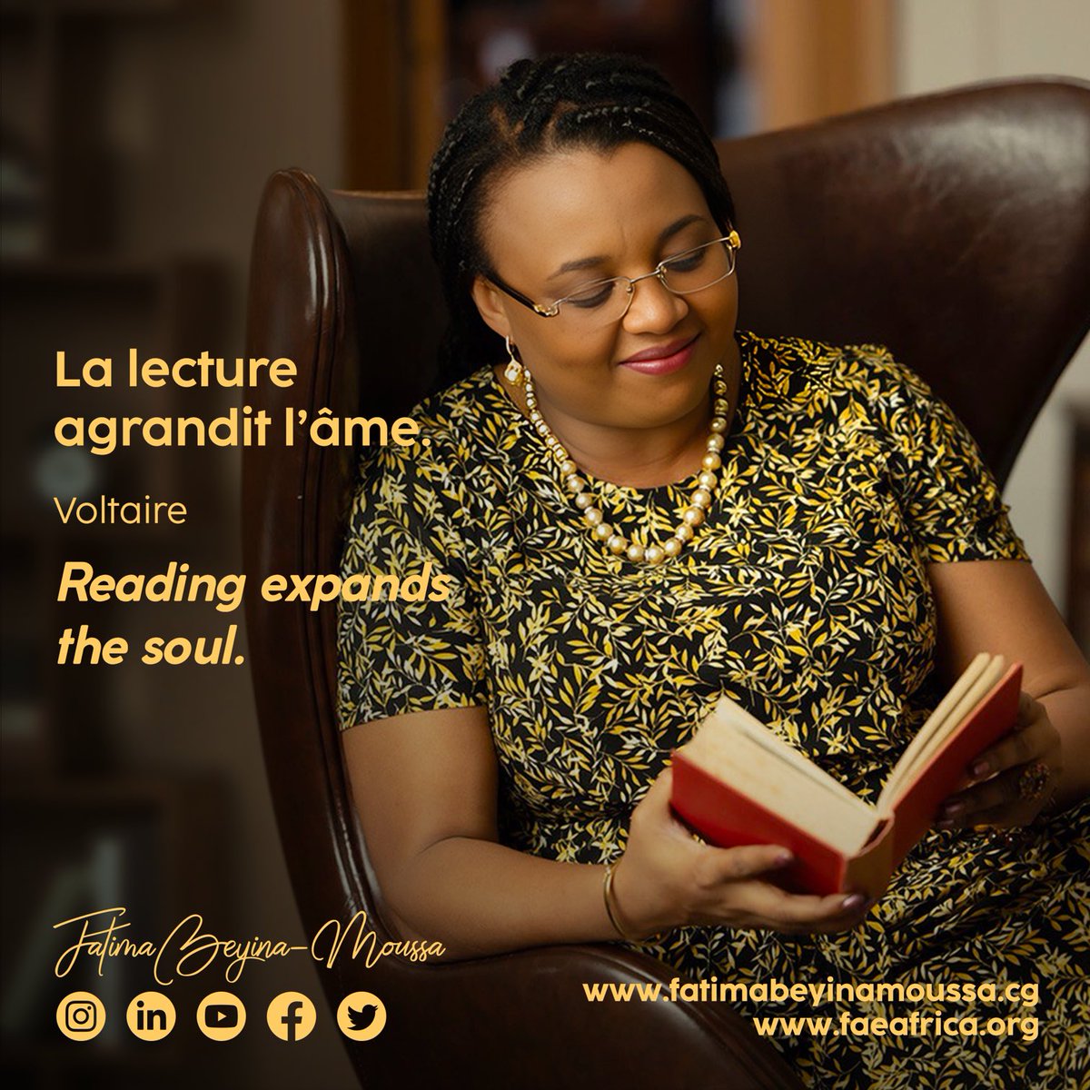 fatimabeyina's tweet photo. Bonjour mes très chers,
La lecture nous éduque, nous informe, nous grandit, nous fait mûrir, nous permet de nous évader… Oui, la lecture élève notre esprit et nous rapproche de l’universel. 
Bonne lecture à vous, mes très chers! #FBM #ChezMoiAuCongo #Books #Reading #Inspiration https://t.co/04VE1r6cxA