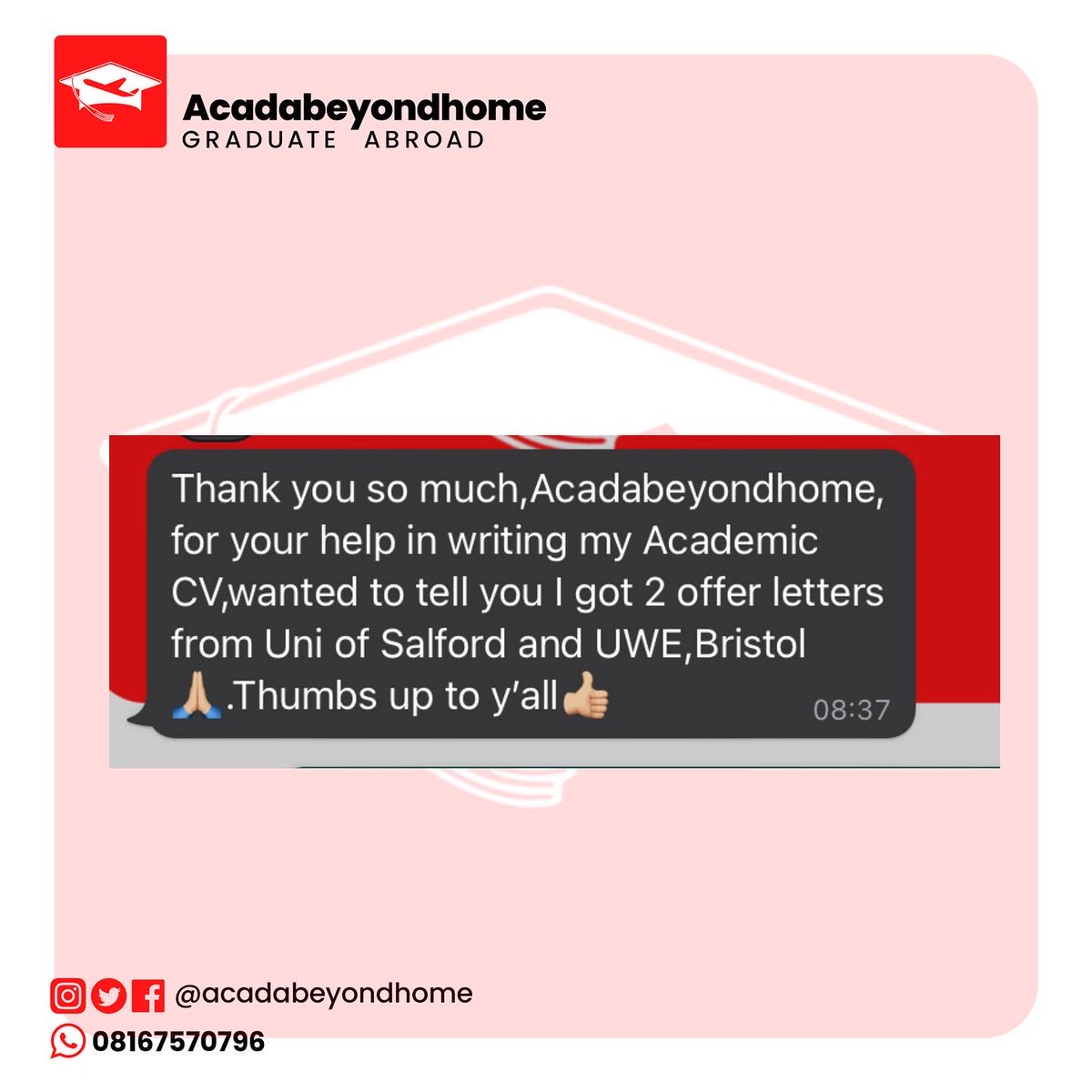 MBlacktrib3's tweet photo. ๐Are you seeking Admission or Study Visa Abroad? โ๏ธ You need a compelling and professionally written Statement of Purpose๐(SOP). DM us at @Acadabeyondhome or me @MBlacktrib3 to get started on your SOP and other study abroad letters and essays. Check Bio for our WhatsApp Link. https://t.co/ZOzEYS4q2y